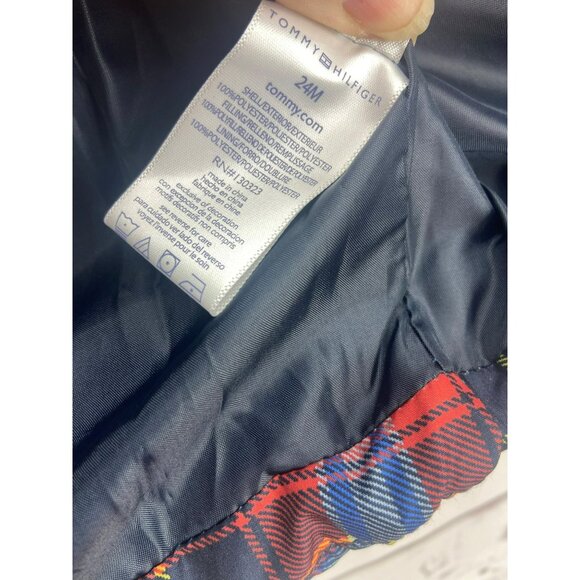 Tommy Hilfiger Colorful Plaid Full Zip‎ Varsity Puffer Vest Size 24 Months - Picture 7 of 7